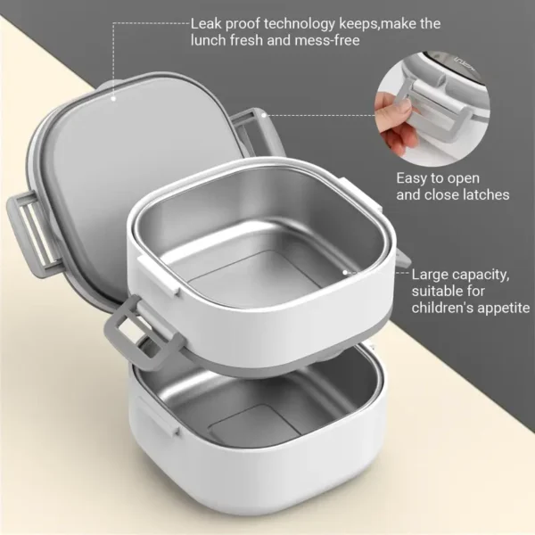 2 Stainless Steel Tier Bento Box