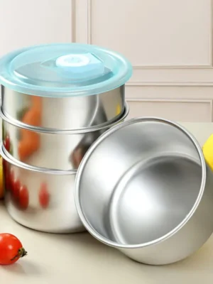 Stainless Steel Round Food Storage Container