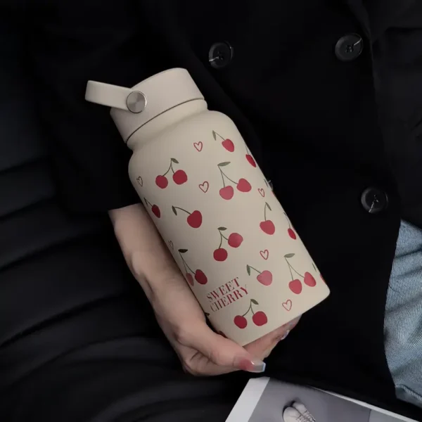 Cherry Heart Insulated Stainless Steel Water Bottle