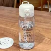 Transparent Sports Water Bottle with Straw