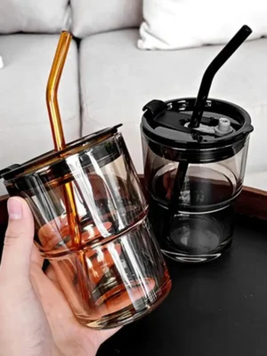 3ae29222755d422083e6ecb4a1ae9686-goods Insulated Glass Tumbler with Straw & Lid