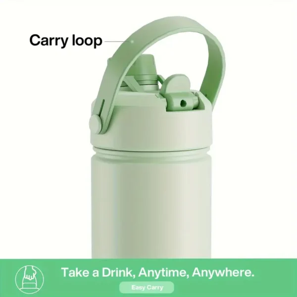 Insulated Water Bottle with 2 in 1 Straw
