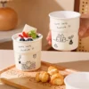 Cartoon Ceramic Handheld Cup with Silicone Lid
