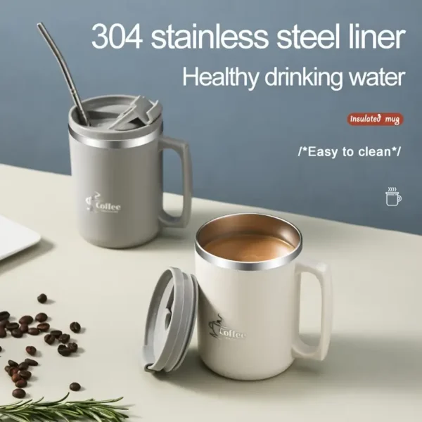 c54be072109ebeef34fdc370bc624b62 Stainless Steel Insulated Coffee Cup with Handle And Lid