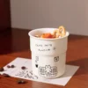 Cartoon Ceramic Handheld Cup with Silicone Lid