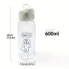 Transparent Sports Water Bottle with Straw